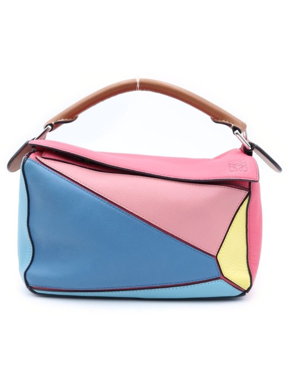 Loewe Puzzle Bicolor 2-Way Shoulder Bag Multicolor Leather Silver